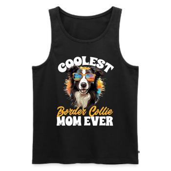 Border Collie Dog - La maman Border Collie la plus cool de tous les temps - Débardeur bio Premium Homme - noir - Devant - AI Model Male 178 light (178cm)