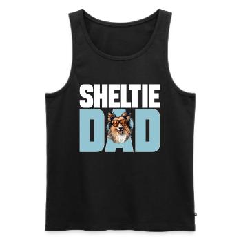 Shetland Sheepdog Dog Sheltie - Sheltie Dad - Men's Premium Organic Tank Top - black - Front - Michal (187cm)
