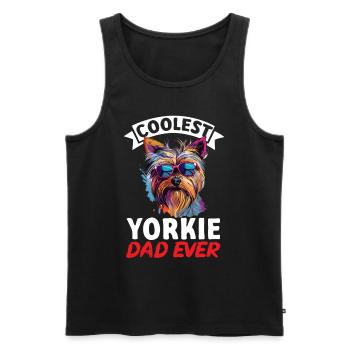 Yorkshire Terrier Dog Yorkie - Coolest Yorkie Dad - Männer Premium Bio Tank Top - Schwarz - Vorne - Michal (187cm)