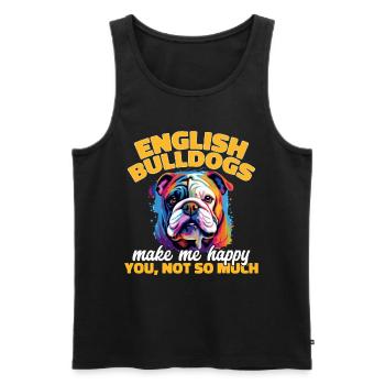 L’amour du bouledogue anglais britannique Bulldog me rend heureux - Débardeur bio Premium Homme - noir - Devant - AI Model Male 178 light (178cm)