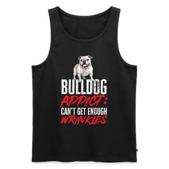 British English Bulldog lover - Bulldog Addict - Débardeur bio Premium Homme - noir - Devant - AI Model Male 178 light (178cm)