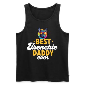Race de chien bouledogue français Meilleur papa Frenchie de tous les temps - Débardeur bio Premium Homme - noir - Devant - Michal (187cm)