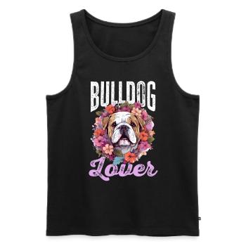 British English Bulldog lover - Bulldog lover - Débardeur bio Premium Homme - noir - Devant - Michal (187cm)