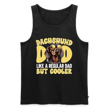 Dachshund wiener sausage dog Duchshund Dad - Men's Premium Organic Tank Top - black - Front - Michal (187cm)