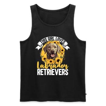 Dog Breed Pet Cette fille aime les Labrador Retrievers - Débardeur bio Premium Homme - noir - Devant - Michal (187cm)