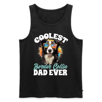 Border Collie Dog - Le papa Border Collie le plus cool de tous les temps - Débardeur bio Premium Homme - noir - Devant - AI Model Male 178 light (178cm)