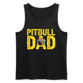 Pitbull Pittie - Pitbull Dad - Männer Premium Bio Tank Top - Schwarz - Vorne - AI Model Male 178 light (178cm)