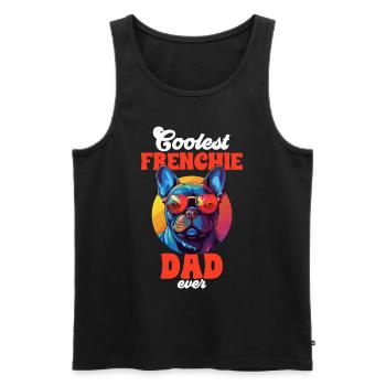 French Bulldog Breed Coolest Frenchie Dad Ever - Men's Premium Organic Tank Top - black - Front - AI Model Male 178 light (178cm)
