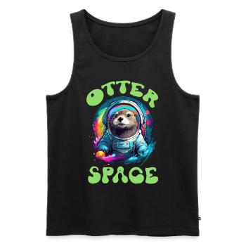 Otter Animal Kids & Adult - Otter Space - Männer Premium Bio Tank Top - Schwarz - Vorne - AI Model Male 178 light (178cm)
