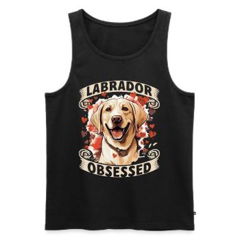 Labrador Dog Breed Pet - Labrador Obsessed - Männer Premium Bio Tank Top - Schwarz - Vorne - Michal (187cm)