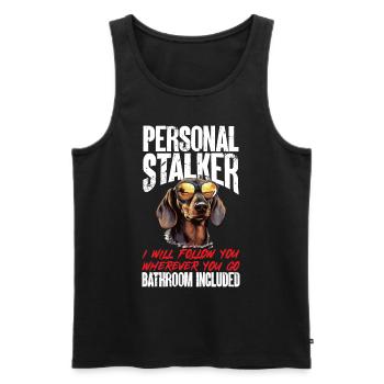 Dachshund wiener sausage dog Personal stalker - Männer Premium Bio Tank Top - Schwarz - Vorne - AI Model Male 178 light (178cm)