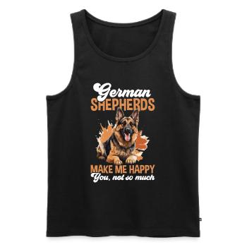Dog Breed German Shepherds make me happy - Men's Premium Organic Tank Top - black - Front - Michal (187cm)