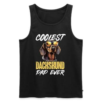 Teckel saucisse saucisse chien Le plus cool Dachshund Papa - Débardeur bio Premium Homme - noir - Devant - Michal (187cm)