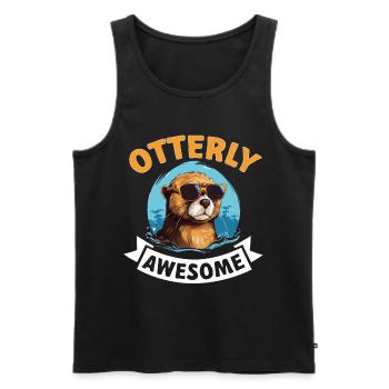Otter Animal Kids & Adult - Otterly Awesome - Männer Premium Bio Tank Top - Schwarz - Vorne - AI Model Male 178 light (178cm)