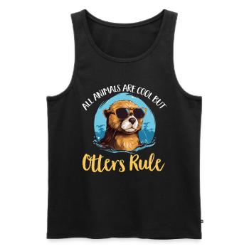 Otter Animal Kids & Adult - Tous les animaux sont cool - Débardeur bio Premium Homme - noir - Devant - Michal (187cm)