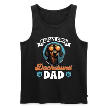 Teckel saucisse saucisse chien Cool Dachshund Papa - Débardeur bio Premium Homme - noir - Devant - Michal (187cm)