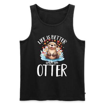 Otter Animal - Life Is Better With An Otter - Men's Premium Organic Tank Top - black - Front - AI Model Male 178 light (178cm)