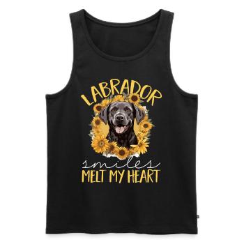Dog Breed Pet - Labrador smiles melt my heart - Men's Premium Organic Tank Top - black - Front - AI Model Male 178 light (178cm)