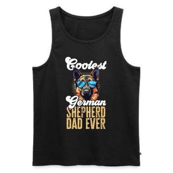 Dog Breed Coolest German Shepherd Dad Ever - Männer Premium Bio Tank Top - Schwarz - Vorne - AI Model Male 178 light (178cm)