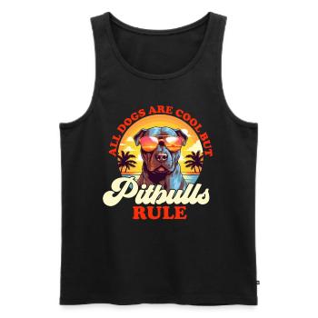 Pitbull Pittie All Dogs Are Cool But Pitbulls Rule - Men's Premium Organic Tank Top - black - Front - Michal (187cm)