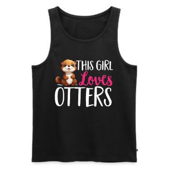 Loutre Animal Enfants & Adultes - Cette fille aime les loutres - Débardeur bio Premium Homme - noir - Devant - Michal (187cm)