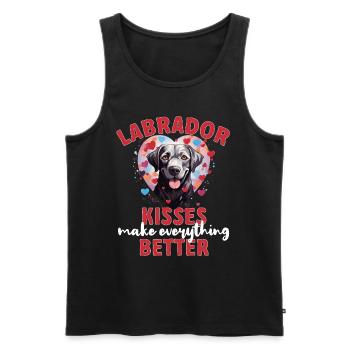 Race de chien - Les baisers du labrador rendent tout meilleur - Débardeur bio Premium Homme - noir - Devant - Michal (187cm)