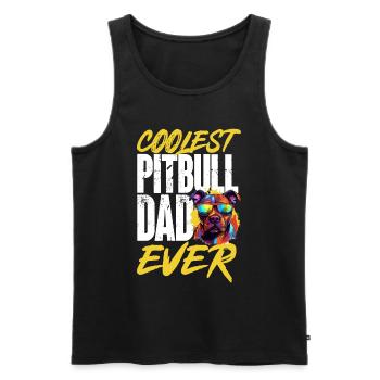 Pitbull Pittie - Coolest Pitbull Dad Ever - Men's Premium Organic Tank Top - black - Front - AI Model Male 178 light (178cm)