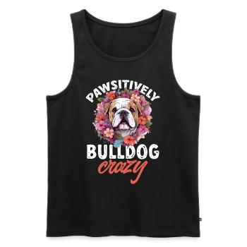 Amoureux du bouledogue anglais britannique - Pawsitively - Débardeur bio Premium Homme - noir - Devant - AI Model Male 178 light (178cm)