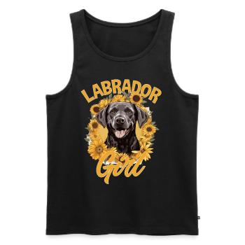 Labrador Chien Race Animal de Compagnie - Labrador Girl - Débardeur bio Premium Homme - noir - Devant - Michal (187cm)
