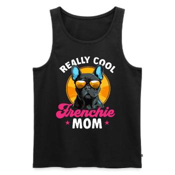 Bouledogue français race de chien vraiment cool papa Frenchie - Débardeur bio Premium Homme - noir - Devant - Michal (187cm)