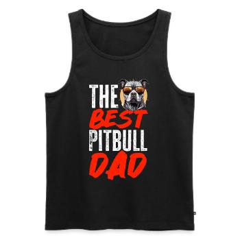 Pitbull Pittie - The Best Pitbull Dad Ever - Men's Premium Organic Tank Top - black - Front - Michal (187cm)