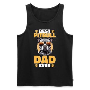 Pitbull Pittie - Best Pitbull Daddy Ever - Männer Premium Bio Tank Top - Schwarz - Vorne - AI Model Male 178 light (178cm)