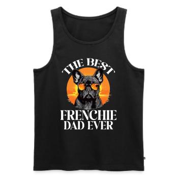 Race de chien bouledogue français Le meilleur papa Frenchie - Débardeur bio Premium Homme - noir - Devant - Michal (187cm)