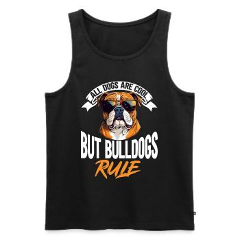Amoureux du bouledogue anglais britannique - Tous les chiens sont cool - Débardeur bio Premium Homme - noir - Devant - AI Model Male 178 light (178cm)