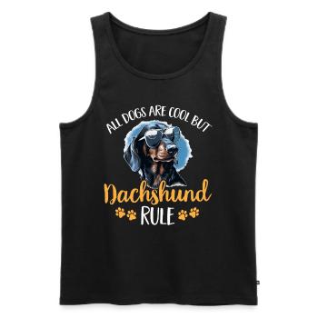 wiener sausage dog Dachshunds Rule - Men's Premium Organic Tank Top - black - Front - Michal (187cm)
