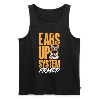 German Shepherd Dog Breed Ears Up System Armed - Men's Premium Organic Tank Top - black - Front - Michal (187cm)