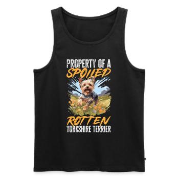 Yorkshire Terrier Dog Yorkie - Property of a - Männer Premium Bio Tank Top - Schwarz - Vorne - Michal (187cm)