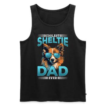 Shetland Chien de berger chien Sheltie Sheltie le plus cool papa - Débardeur bio Premium Homme - noir - Devant - Michal (187cm)