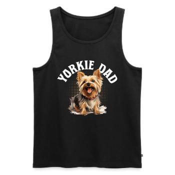Yorkshire Terrier Chien Yorkie - Yorkie Papa - Débardeur bio Premium Homme - noir - Devant - Michal (187cm)