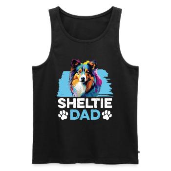 Shetland Sheepdog Dog Sheltie - Sheltie Dad - Men's Premium Organic Tank Top - black - Front - Michal (187cm)