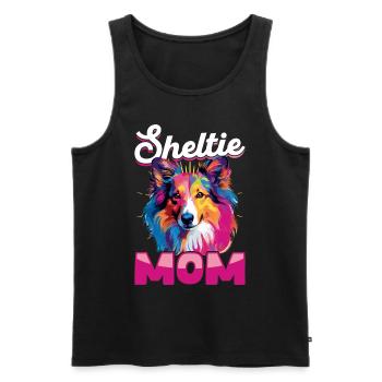 Shetland Sheepdog Dog Sheltie - Sheltie Mom - Men's Premium Organic Tank Top - black - Front - Michal (187cm)