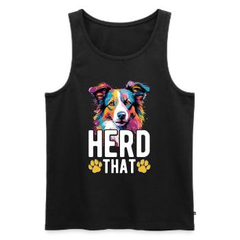 Chien Border Collie - Troupeau qui - Débardeur bio Premium Homme - noir - Devant - Michal (187cm)