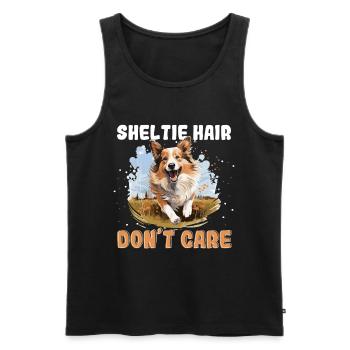 Shetland Sheepdog Dog Sheltie - Sheltie hair - Men's Premium Organic Tank Top - black - Front - AI Model Male 178 light (178cm)