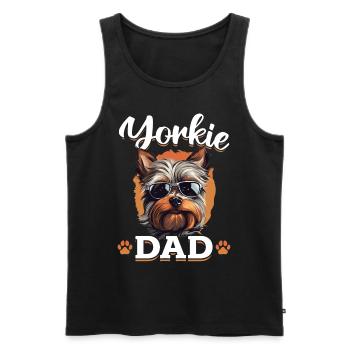 Yorkshire Terrier Chien Yorkie - Yorkie Papa - Débardeur bio Premium Homme - noir - Devant - Michal (187cm)