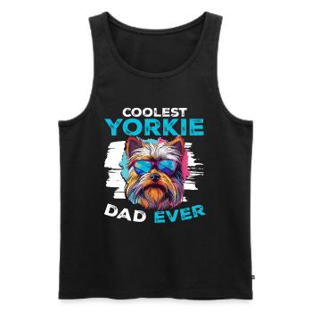 Yorkshire Terrier Dog Yorkie - Coolest Yorkie Dad - Men's Premium Organic Tank Top - black - Front - AI Model Male 178 light (178cm)
