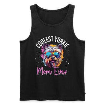 Yorkshire Terrier Dog Yorkie - Coolest Yorkie Mom - Men's Premium Organic Tank Top - black - Front - Michal (187cm)
