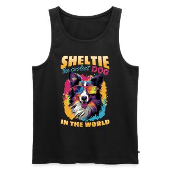 Shetland Sheepdog Dog - Sheltie the coolest dog - Männer Premium Bio Tank Top - Schwarz - Vorne - Michal (187cm)