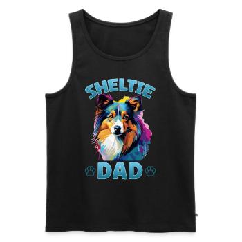 Shetland Sheepdog Dog Sheltie - Sheltie Dad - Men's Premium Organic Tank Top - black - Front - Michal (187cm)