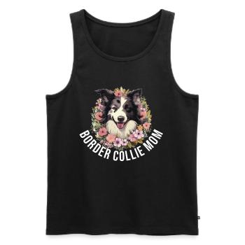 Border Collie Chien - Maman Border Collie - Débardeur bio Premium Homme - noir - Devant - AI Model Male 178 light (178cm)