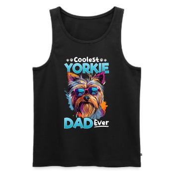 Yorkshire Terrier Dog Yorkie - Coolest Yorkie Dad - Men's Premium Organic Tank Top - black - Front - AI Model Male 178 light (178cm)